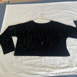 Black Velvet Long Sleeve Top 2XL